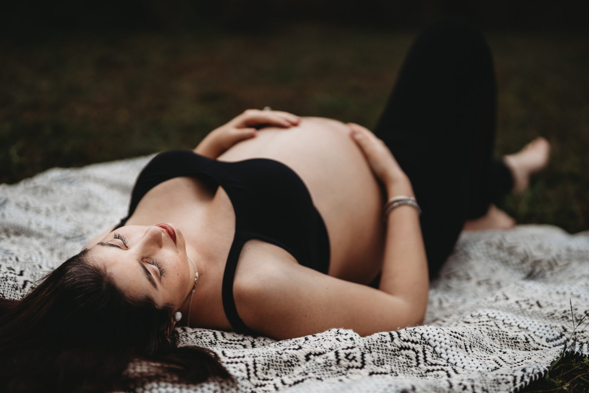 casual boudoir bare belly motherhood maternity photo outdoors